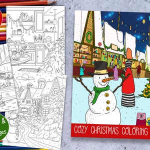 Christmas Coloring Book for Adults | 40 Cozy and Cute Printable Winter Coloring Pages | Digital Art | Procreate | Instant Download