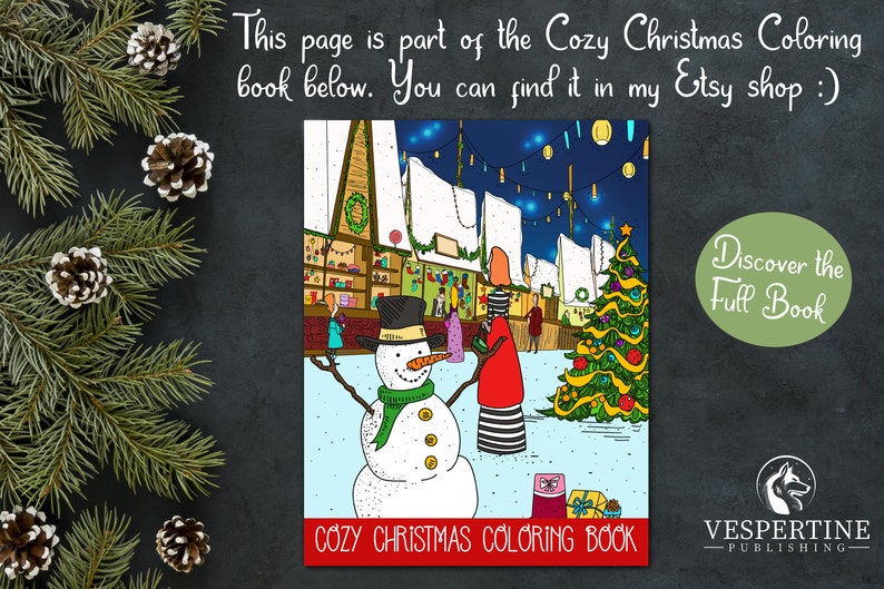Cozy Christmas Coloring Book for Adults Christmas Market