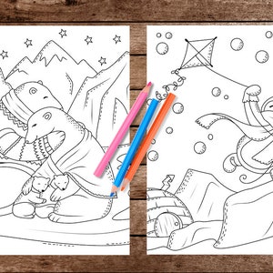Polar Bears and Cute Penguin Coloring for Kids