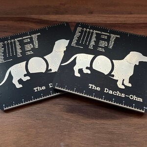 Circuit Board Coasters - Dog Daschund Dasch-Ohm - Electrical Engineer - Resistance Color Cheatsheet - Set of 2