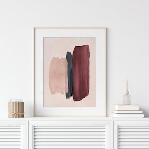Burgundy Blush Abstract Contemporary Art, Modern Art Print, Wall Art Décor, Mid Ccentury Art,  Minimal Art, Minimal Print, Paint 3