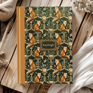Cottagecore Fox Custom Cottagecore Journal Whimsical Custom Name Notebook Cottagecore Gift For Her Fox Lover Notebook Forestcore Stationary