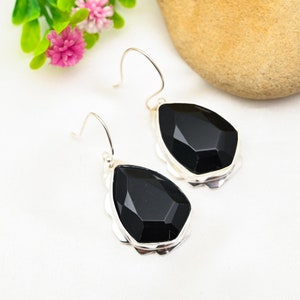 Black Spinel Earrings 925 Sterling Silver Earrings Black Spinel Gemstone Earrings Handmade Earrings Black Spinel Jewelry Unique Holiday Gift