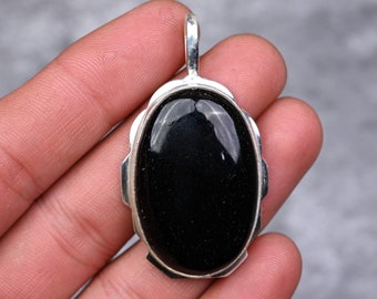 Black Onyx Pendant 925 Sterling Silver Pendant Black Onyx Gemstone Pendant Jewelry Handmade Silver Black Onyx Jewelry Gift For Her Mother