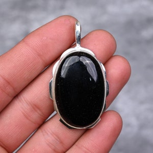 Black Onyx Pendant 925 Sterling Silver Pendant Black Onyx Gemstone Pendant Jewelry Handmade Silver Black Onyx Jewelry Gift For Her Mother