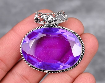 Amethyst Pendant 925 Sterling Silver Pendant Amethyst Gemstone Pendant Handmade Pendant Silver Jewelry Amethyst Jewelry Gift for Her Mother