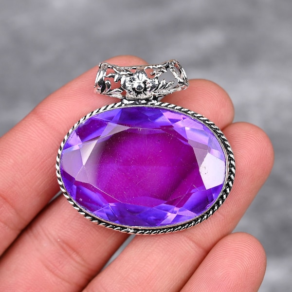 Amethyst Pendant 925 Sterling Silver Pendant Amethyst Gemstone Pendant Handmade Pendant Silver Jewelry Amethyst Jewelry Gift for Her Mother