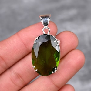 Peridot Pendant 925 Sterling Silver Pendant Peridot Gemstone Pendant Necklace Handmade Silver Jewelry Peridot Jewelry Gift For Her Mother