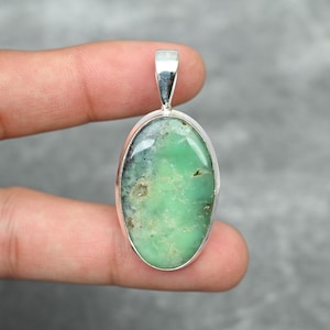 Lemon Chrysoprase Pendant 925 Sterling Silver Pendant Lemon Chrysoprase Gemstone Pendant Handmade Jewelry Chrysoprase Jewelry Gift For Her