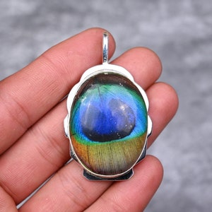 Peacock Pendant 925 Sterling Silver Pendant Necklace Peacock Shell Gemstone Handmade Pendant Jewelry Shell Jewelry Gift For Her Mother