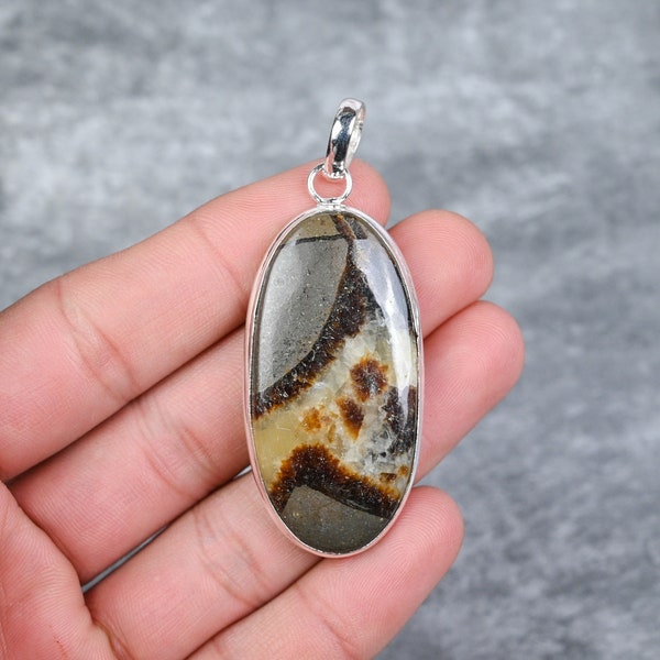 Septarian Pendant 925 Sterling Silver Pendant Septarian Gemstone Pendant Necklace Handmade Silver Jewelry Septarian Jewelry Gift For Her