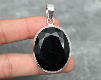 Black Onyx Pendant 925 Sterling Silver Pendant Black Onyx Gemstone Pendant Jewelry Handmade Jewelry Black Onyx Jewelry Gift For Her Mother