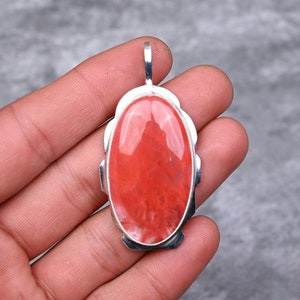 Orange Botswana Agate Pendant 925 Sterling Silver Pendant Banded Agate Gemstone Pendant Necklace Handmade Silver Agate Jewelry Gift For Her