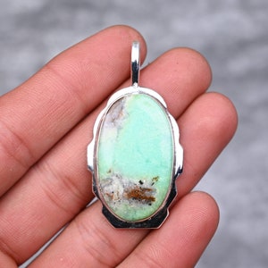 Zitrone Chrysopras Anhänger 925 Sterling Silber Anhänger Zitrone Chrysopras Edelstein Anhänger handgemachte Silber Chrysopras Schmuck Geschenk für Sie