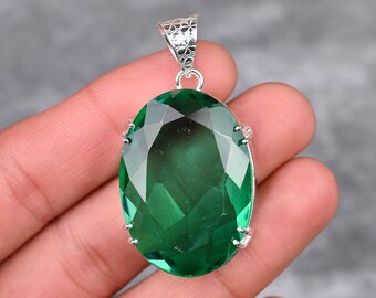Green Tourmaline Pendant 925 Sterling Silver Pendant Tourmaline Gemstone Pendant Handmade Jewelry Tourmaline Jewelry Gift For Her Mother