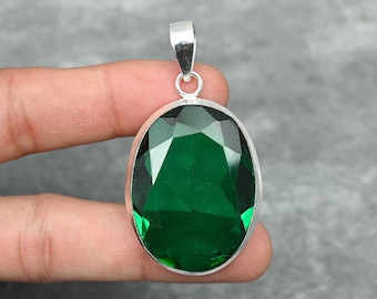Green Tourmaline Pendant 925 Sterling Silver Pendant Tourmaline Gemstone Pendant Handmade Jewelry Tourmaline Jewelry Gift For Her Mother