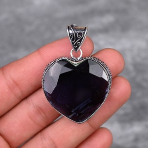 Iolite Pendant 925 Sterling Silver Pendant for Chain Iolite Gemstone Pendant Necklace Handmade Silver Jewelry Iolite Jewelry Gift For Her
