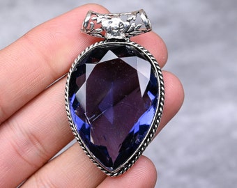 Tanzanite Pendant 925 Sterling Silver Pendant Necklace Tanzanite Gemstone Pendant Jewelry Handmade Pendant Tanzanite Jewelry Gift For Her