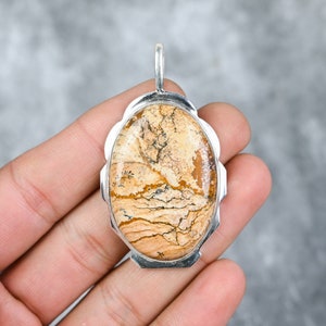 Bild Jaspis Anhänger 925 Sterling Silber Anhänger Bild Jaspis Edelstein Anhänger Handgemachter Schmuck Bild Jaspis Schmuck Geschenk Für Sie