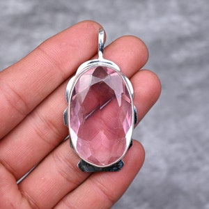 Pink Kunzite Pendant 925 Sterling Silver Pendant Kunzite Gemstone Pendant Handmade Pendant Necklace Kunzite Jewelry Gift For Her Mother