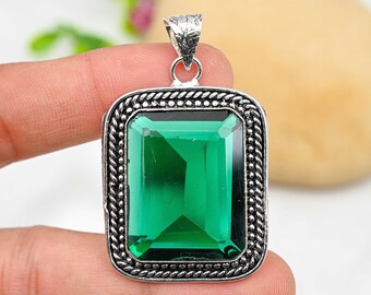 Green Tourmaline Pendant 925 Sterling Silver Pendant Tourmaline Gemstone Pendant Handmade Jewelry Tourmaline Jewelry Gift For Her Mother