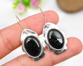 Black Onyx Earrings 925 Sterling Silver Earrings Black Onyx Gemstone Earrings Jewelry Handmade Earrings Black Onyx Jewelry Gift For Her