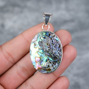 Pendentif coquillage ormeau 925 en argent sterling pendentif coquillage ormeau pierres précieuses pendentif bijoux fait main bijoux coquillage ormeau cadeau pour sa mère