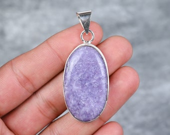 Lepidolite Pendant 925 Sterling Silver Pendant Lepidolite Gemstone Pendant Handmade Silver Jewelry Lepidolite Jewelry Gift For Her Mother