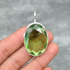 Green Amethyst Pendant 925 Sterling Silver Pendant Amethyst Gemstone Pendant Handmade Pendant Silver Jewelry Amethyst Jewelry Gift for Her