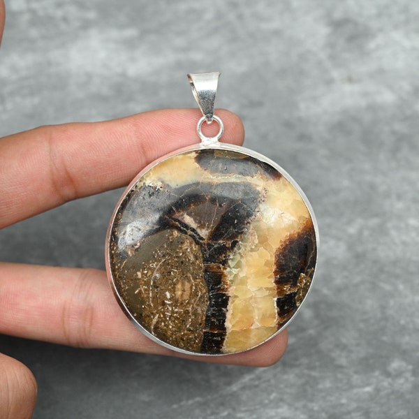 Septarian Pendant 925 Sterling Silver Pendant Septarian Gemstone Pendant Necklace Handmade Silver Jewelry Septarian Jewelry Gift For Her