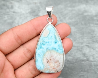 Larimar Anhänger 925 Sterling Silber Anhänger Larimar Edelstein Anhänger Schmuck Handgemachte Anhänger Halskette Larimar Schmuck Geschenk Für Ihre Mutter