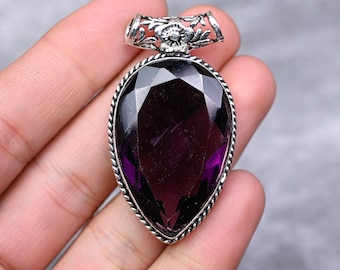 Amethyst Pendant 925 Sterling Silver Pendant Necklace Amethyst Gemstone Pendant Jewelry Handmade Pendant Amethyst Jewelry Gift For Her