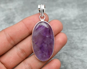 Amethyst Pendant 925 Sterling Silver Pendant Necklace Amethyst Gemstone Pendant Jewelry Handmade Pendant Amethyst Jewelry Gift For Her