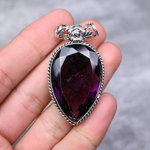 Amethyst Pendant 925 Sterling Silver Pendant Necklace Amethyst Gemstone Pendant Jewelry Handmade Pendant Amethyst Jewelry Gift For Her