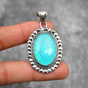 Australian Triplet Opal Pendant 925 Sterling Silver Pendant Triplet Opal Gemstone Pendant Handmade Pendant Triplet Opal Jewelry Gift For Her