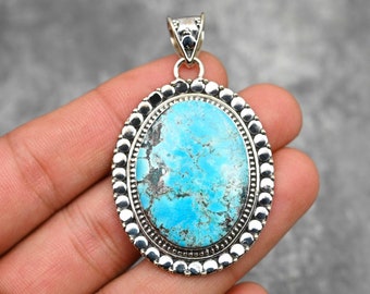 Turkoshänge 925 sterlingsilverhänge Turkos ädelstenshänge Handgjorda silversmycken Turkos smycken Present till hennes mamma
