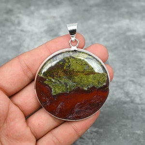 Dragon Blood Jasper Pendant 925 Sterling Silver Pendant Dragon Jasper Gemstone Pendant Handmade Jewelry Blood Jasper Jewelry Gift For Her