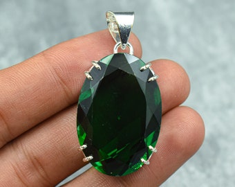 Green Tourmaline Pendant 925 Sterling Silver Pendant Tourmaline Gemstone Pendant Handmade Jewelry Tourmaline Jewelry Gift For Her Mother