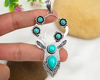 Turkoshänge 925 sterlingsilverhänge Turkos ädelstenshänge Handgjorda silversmycken Turkos smycken Present till hennes mamma