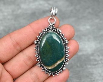 Blutstein Anhänger 925 Sterling Silber Anhänger Blutstein Edelstein Anhänger Halskette Handgemacht Silber Blutstein Schmuck Geschenk Für Ihre Mutter