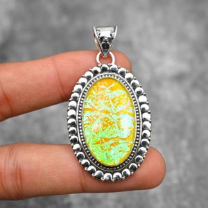 Australian Triplet Opal Pendant 925 Sterling Silver Pendant Triplet Opal Gemstone Pendant Handmade Pendant Triplet Opal Jewelry Gift For Her