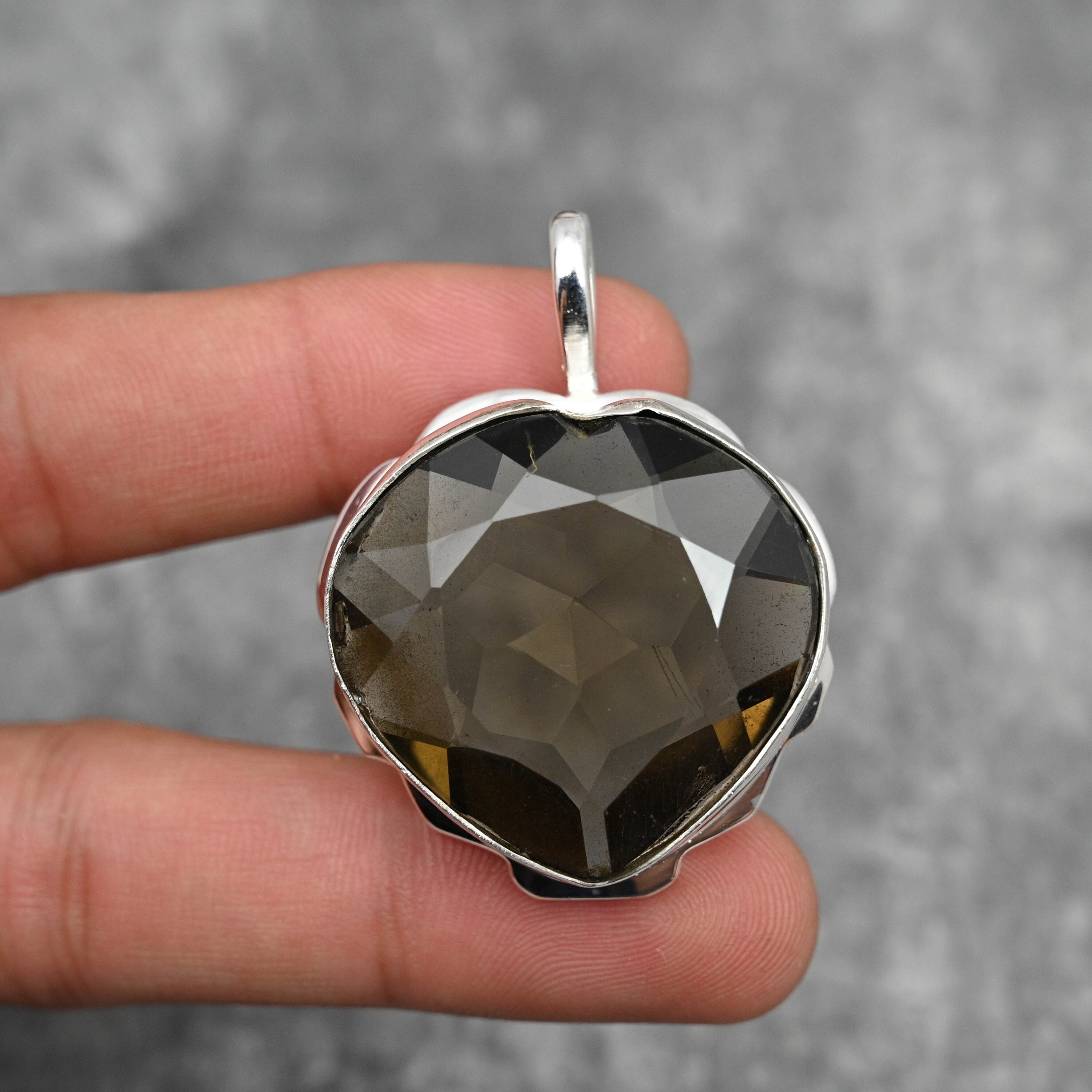 Smoky Topaz Heart Pendant - Etsy