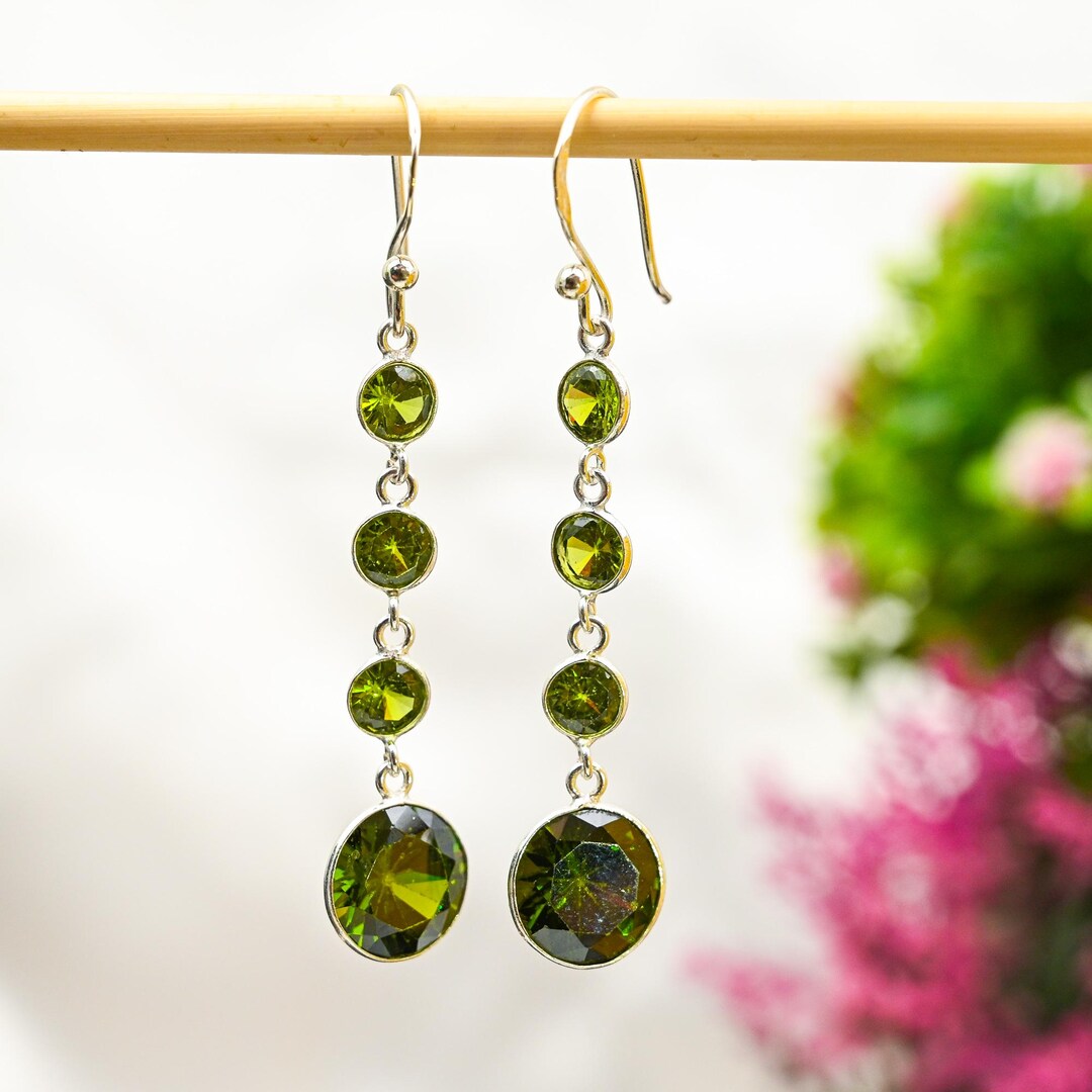 Peridot Shield Earrings