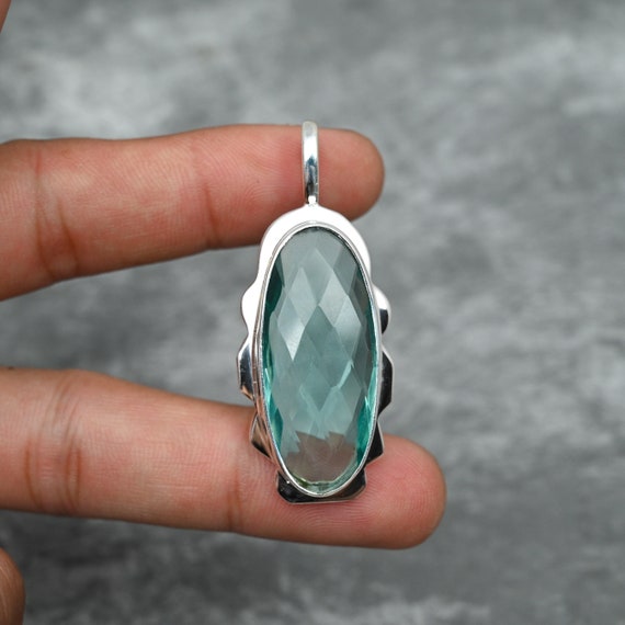 アクアアパタイトペンダント 925スターリングシルバーペンダント