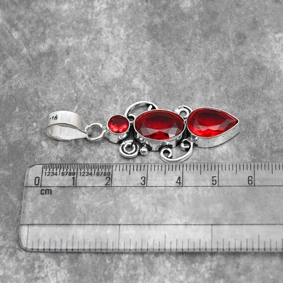 専用ハンドメイド Garnet Pendant 925 Sterling Silver Pendant Garnet Gemstone