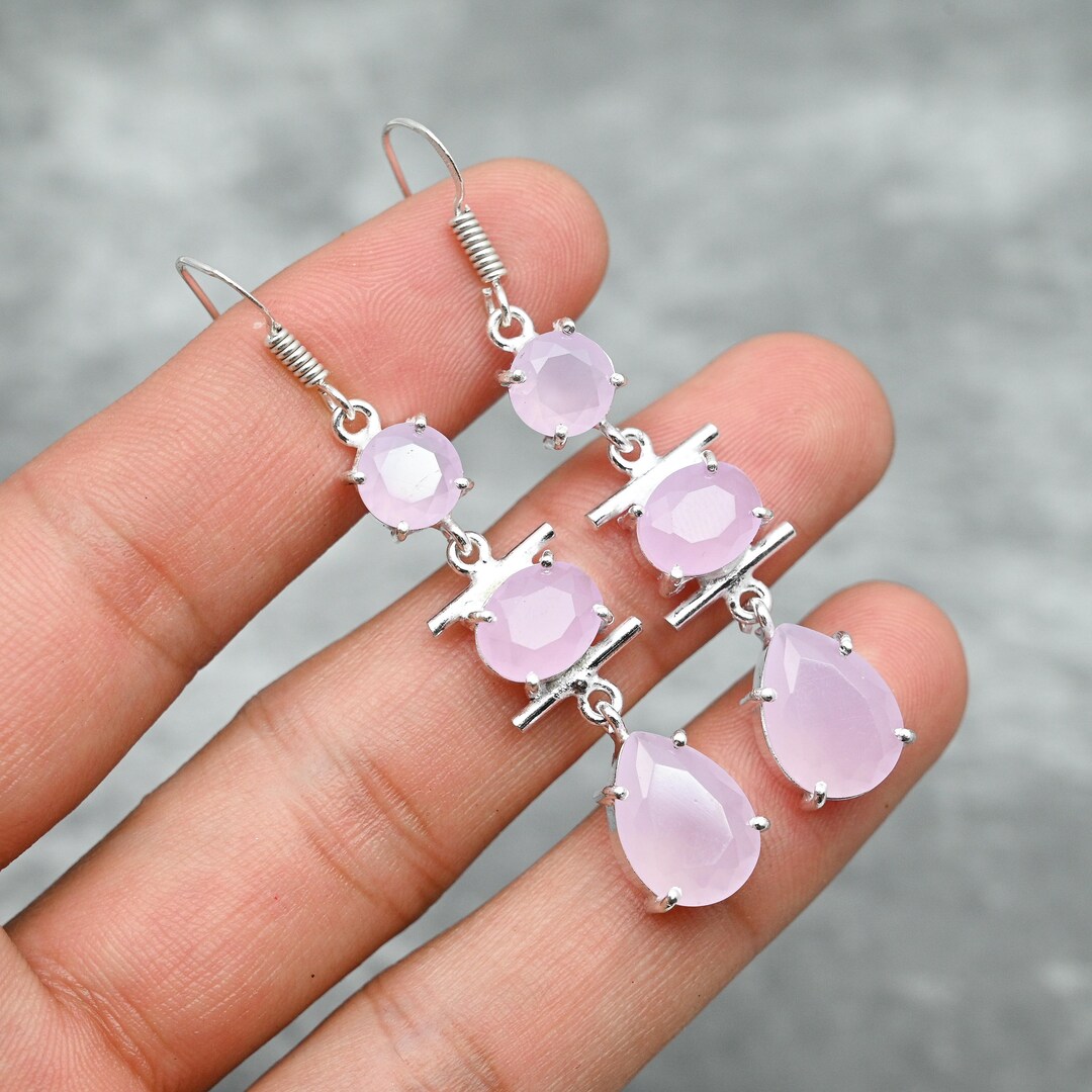 Boucles D'oreilles Faites Main En Argent 925 Avec Onyx Noir - Style Pendantes, Crochet