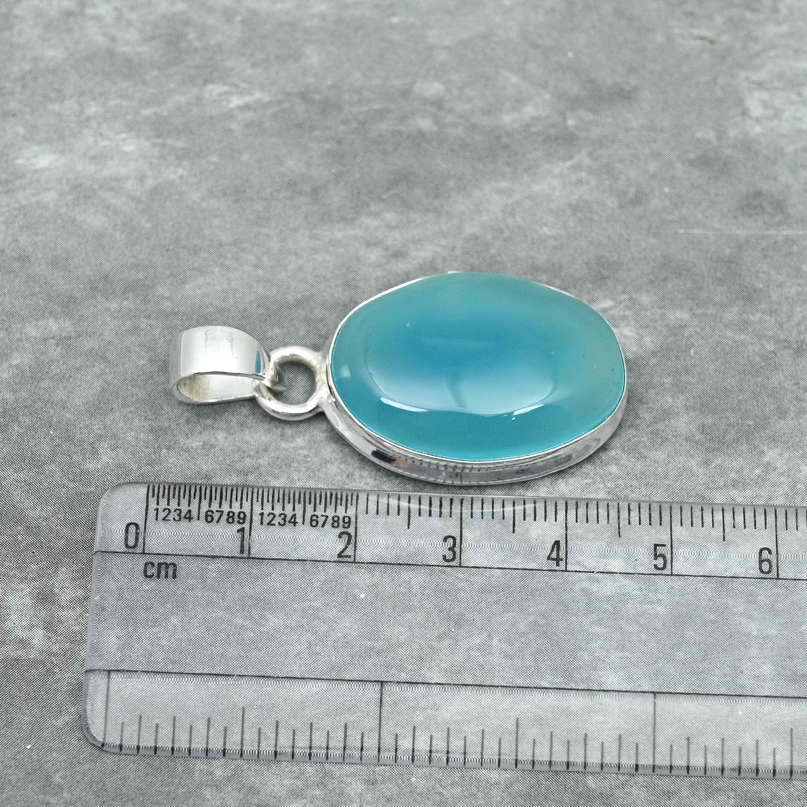 カルセドニーペンダント 925スターリングシルバーペンダントネックレス
