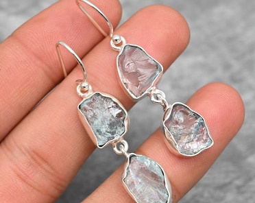 Orecchini pendenti lunghi in argento sterling, orecchini con zirconi