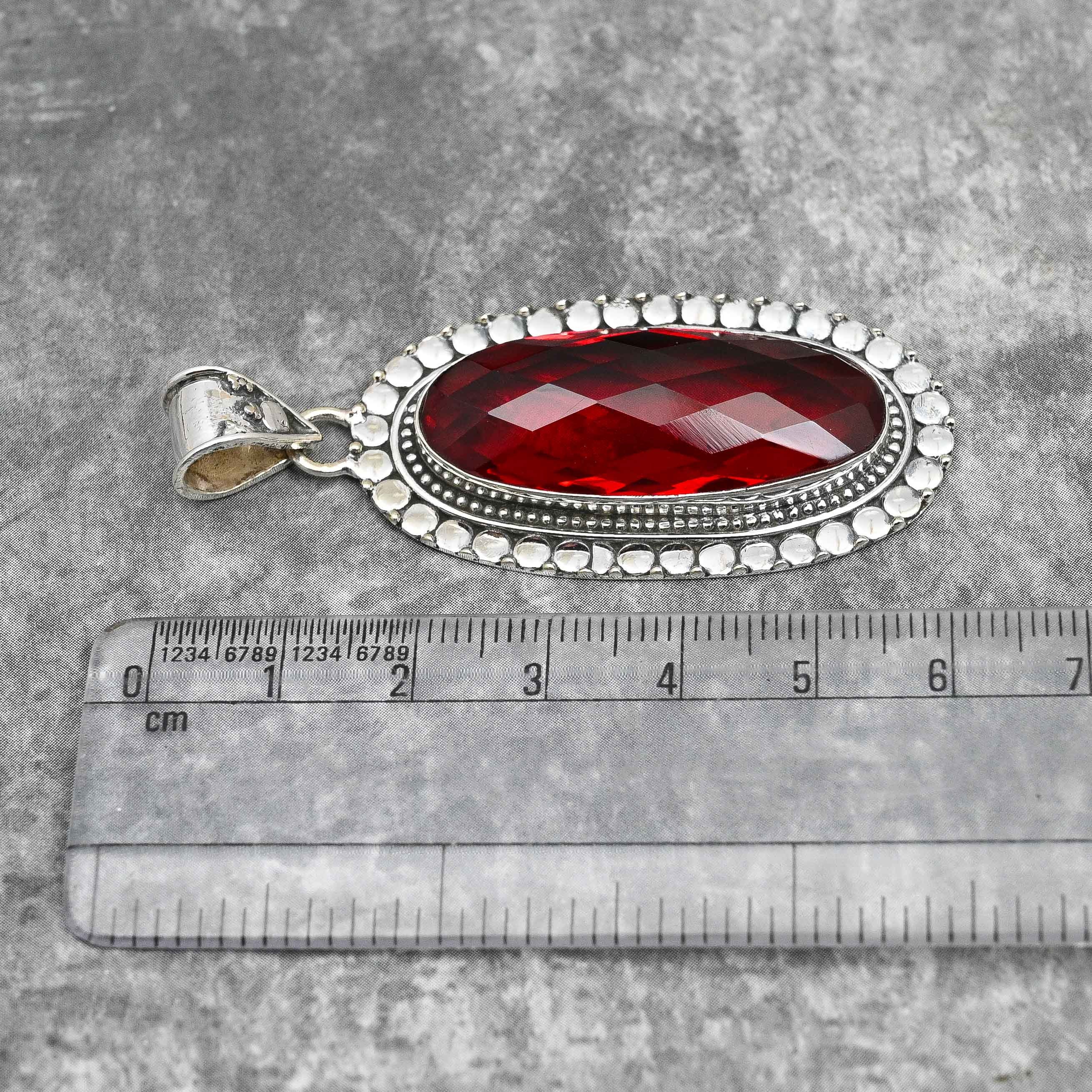 専用ハンドメイド Garnet Pendant 925 Sterling Silver Pendant Garnet Gemstone
