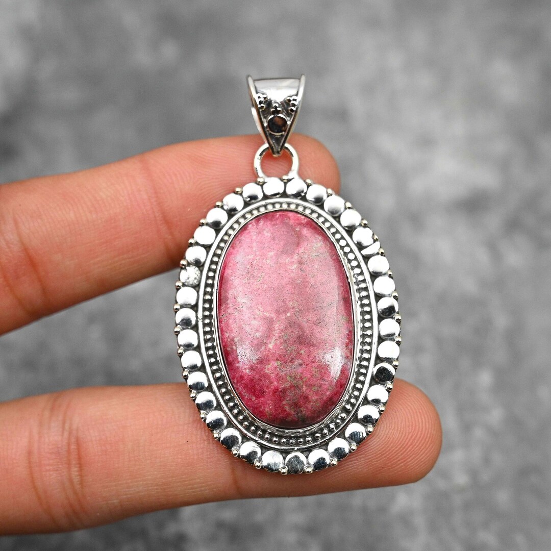 ネックレス・ペンダント Tuly and Pear Dew Silver Pink Necklace(SILVER925) Pink Opal Necklace Silver, October Birthstone Gift